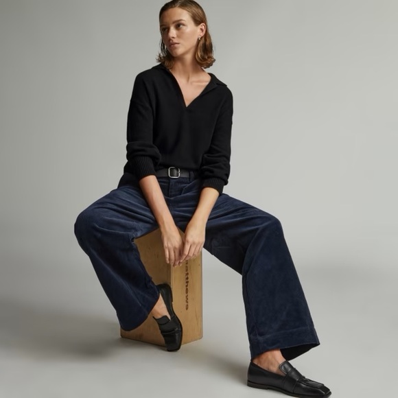 NEW Everlane Women’s Cashmere Polo Black Sweater Size XSmall - Picture 2 of 14